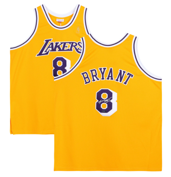 NBA Los Angeles Lakers #8 Kobe Bryant 1996 1997 Mitchell  Ness Gold  Jersey